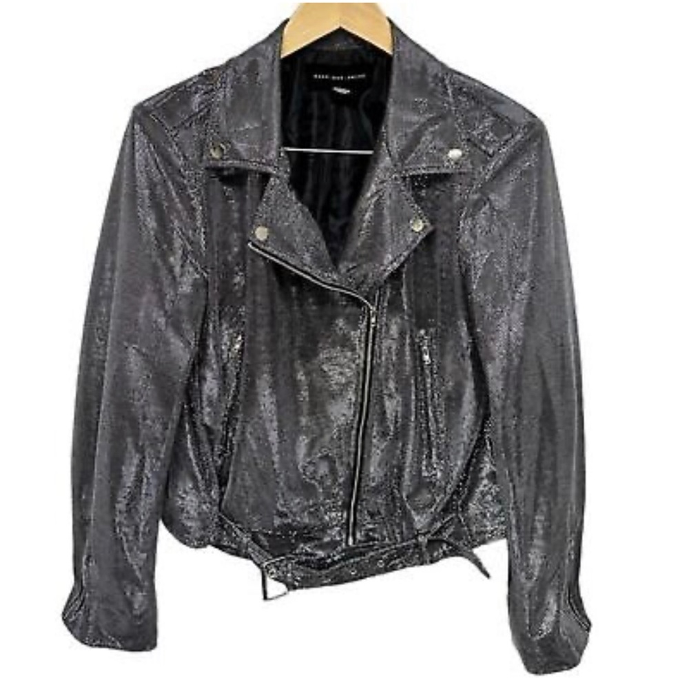 Y2K Shimmer Motorcycle Jacket Size Medium